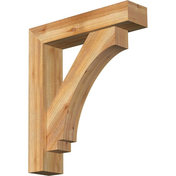 Ekena Millwork Imperial Block Rough Sawn Bracket w/ Offset Brace, Western Red Cedar, 6"W x 26"D x 30"H BKT0604X26X30IMP05RWR - main